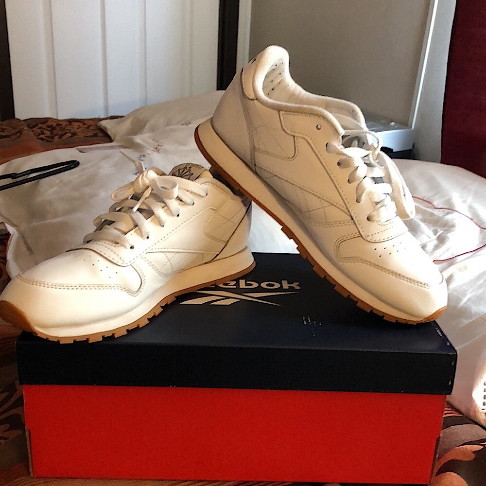 (Used) Reebok Classic White Leather Junior Shoes